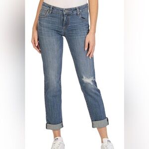 KUT from the Kloth Catherine Ankle Straight Leg Classic Distress 14